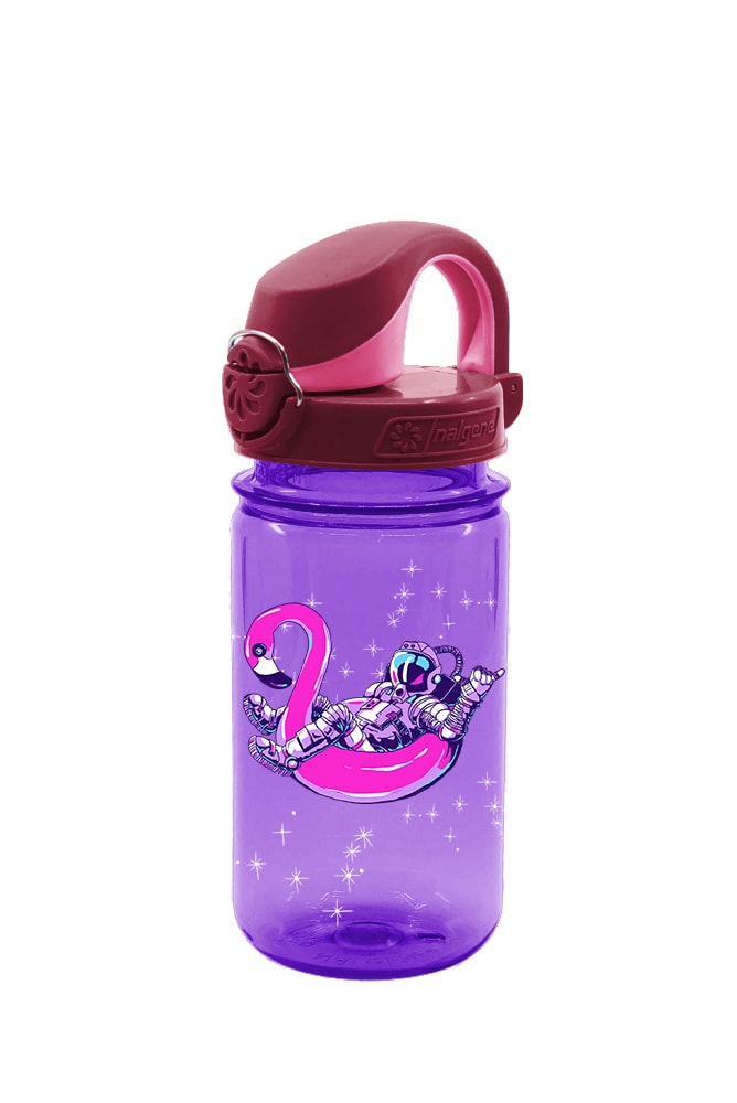 Nalgene product view: 12oz On-The-Fly Kids Lock-Top Bottle with Graphics L2 — 12oz On-The-Fly Kids Lock-Top Bottle with Graphics