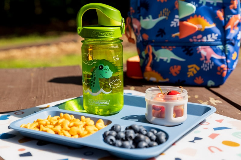 Nalgene product view: 12oz On-The-Fly Kids Lock-Top Bottle with Graphics L2 — 12oz On-The-Fly Kids Lock-Top Bottle with Graphics