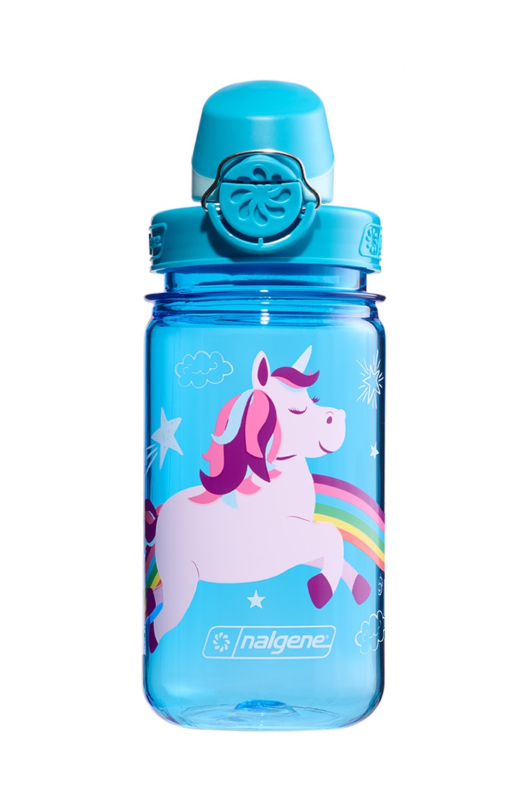 Nalgene product view: 12oz On-The-Fly Kids Lock-Top Bottle with Graphics L2 — 12oz On-The-Fly Kids Lock-Top Bottle with Graphics